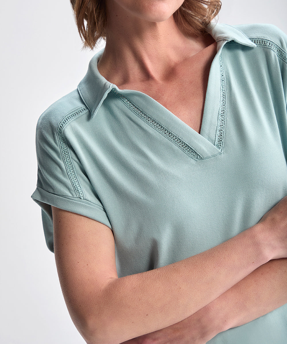 POLO MANGA CORTA VISCOSA CEMENTO PV25