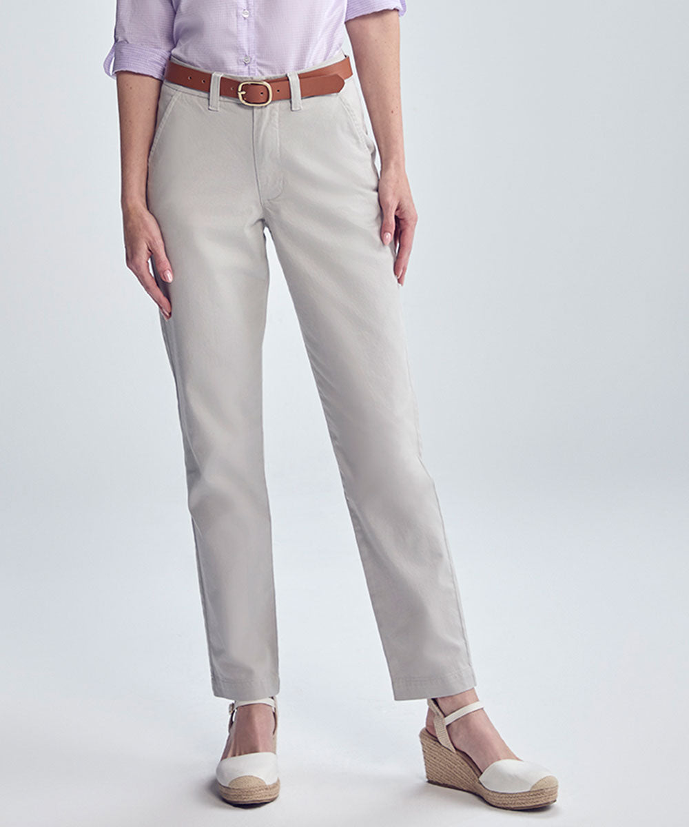 PANTALON FLAT FRONT DRILL CON BOLSILLOS GRIS CLARO PV25