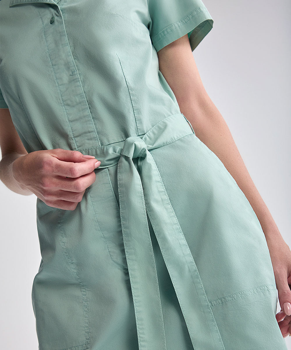 VESTIDO MANGA CORTA CORTO DRILL CEMENTO PV25