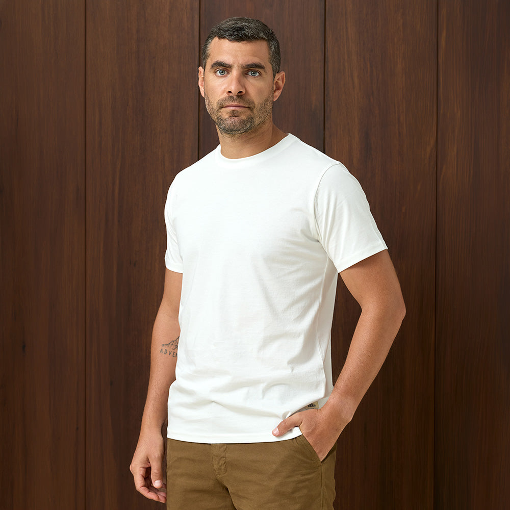 POLO MANGA CORTA BASICO CUELLO REDONDO HUESO