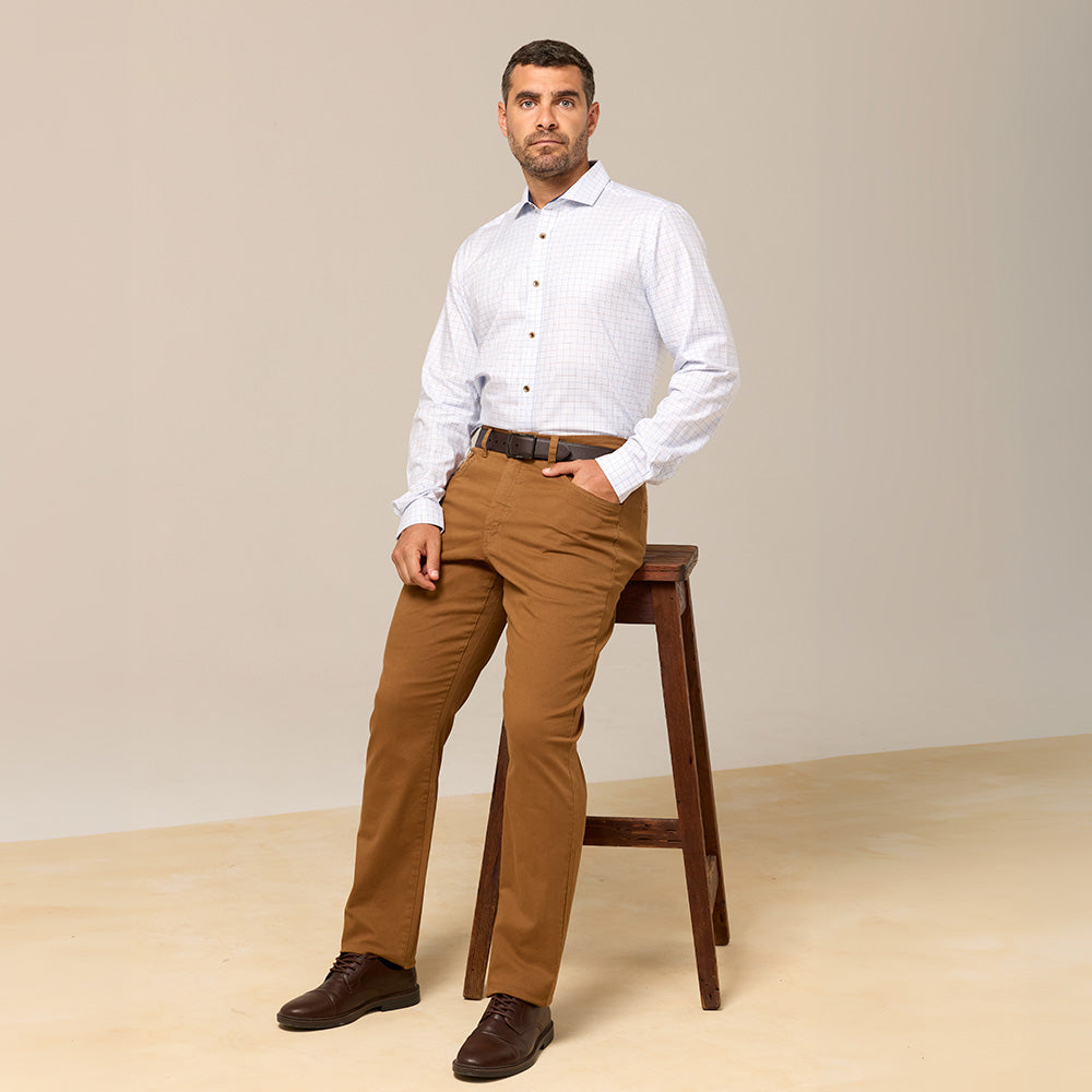 PANTALON DRILL FIVE POCKET CLASICO MOCHA