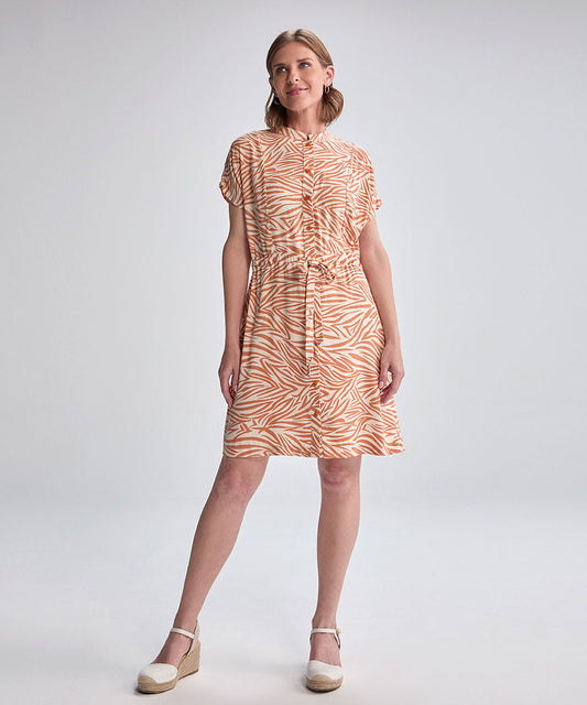 VESTIDO CORTO CHALIS LADRILLO ESTAMPADO PV25