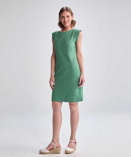 VESTIDO MANGA CORTA CORTO JERSEY LICRADO VERDE PV25