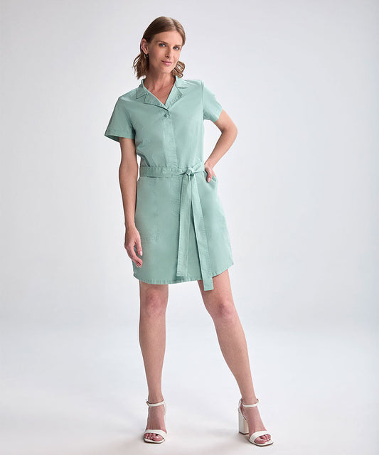 VESTIDO MANGA CORTA CORTO DRILL CEMENTO PV25