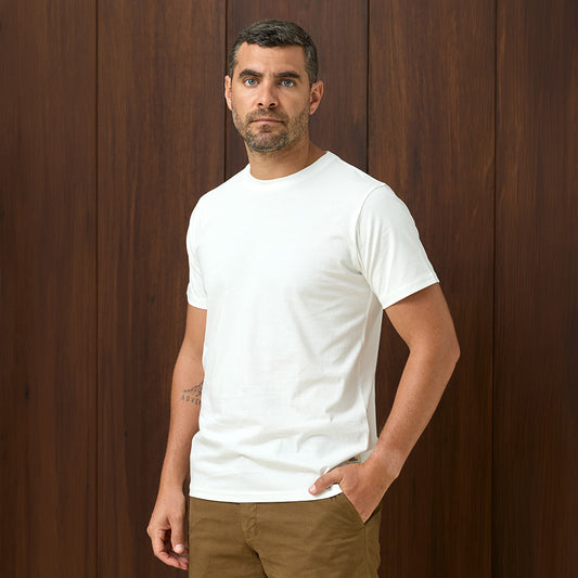 POLO MANGA CORTA BASICO CUELLO REDONDO HUESO