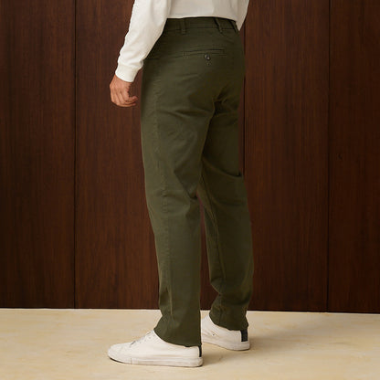 PANTALON DRILL FIVE POCKET CLASICO VERDE MILITAR