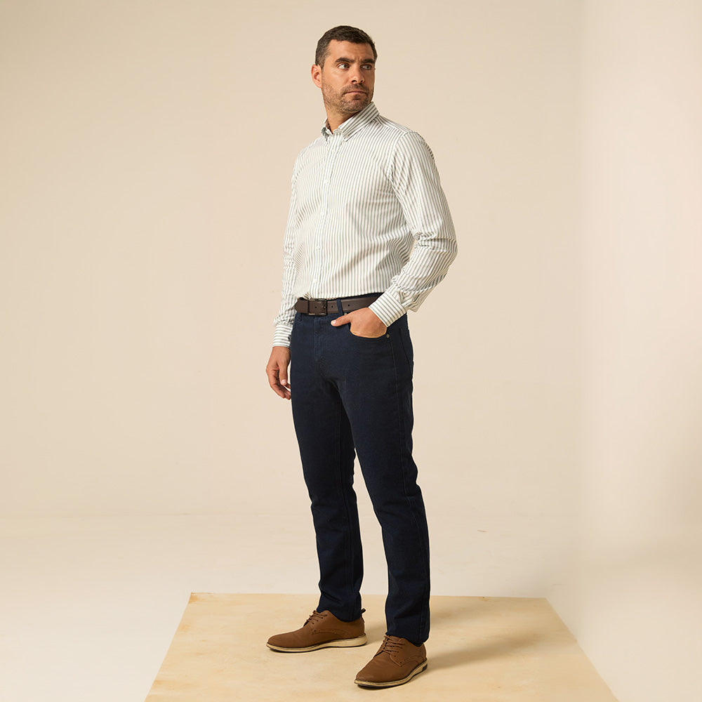 PANTALON DRILL FIVE POCKET CLASICO AZUL MARINO
