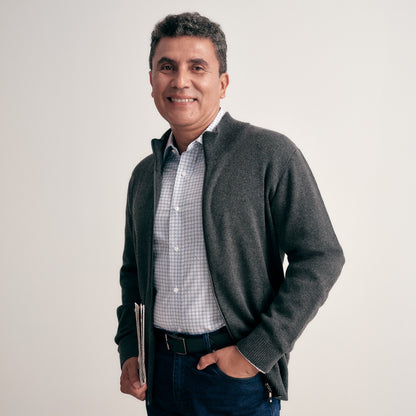 CHOMPA TEJIDO DELANTERO CON CIERRE NEGRO