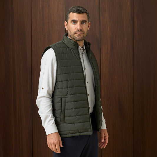 CHALECO TAFETA ACOLCHADO VERDE MILITAR