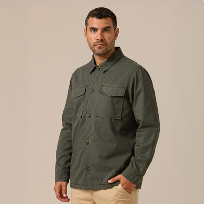 SOBRECAMISA DRILL CON BOLSILLOS REGULAR FIT VERDE