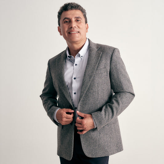 BLAZER CLASICO LANA GRIS