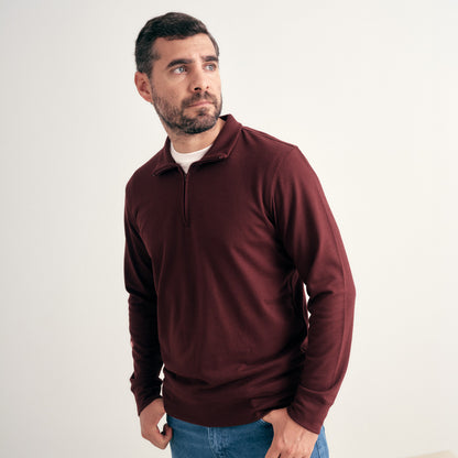 POLO DE PUNTO CUELLO ALTO CON CIERRE BURDEO