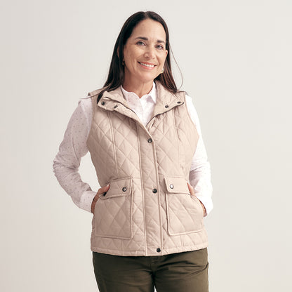 CHALECO TAFETA ACOLCHADO BEIGE
